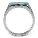 TK3000 - Stainless Steel Ring High polished (no plating) Men Synthetic Sea Blue