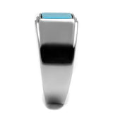 TK3000 - Stainless Steel Ring High polished (no plating) Men Synthetic Sea Blue