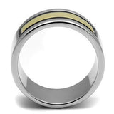 TK3008 - Stainless Steel Ring Two-Tone IP Gold (Ion Plating) Men Epoxy Jet