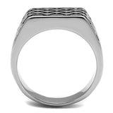 TK3009 - Stainless Steel Ring High polished (no plating) Men Epoxy Jet