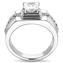 TK3011 - Stainless Steel Ring High polished (no plating) Men AAA Grade CZ Clear