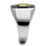 TK3019 - Stainless Steel Ring Two-Tone IP Gold (Ion Plating) Men Epoxy Jet