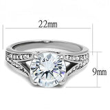 TK3020 - Stainless Steel Ring High polished (no plating) Women AAA Grade CZ Clear