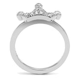 TK3024 - Stainless Steel Ring High polished (no plating) Women AAA Grade CZ Clear