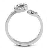 TK3025 - Stainless Steel Ring High polished (no plating) Women Top Grade Crystal Clear