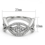 TK3027 - Stainless Steel Ring High polished (no plating) Women Top Grade Crystal Clear