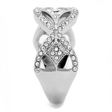 TK3027 - Stainless Steel Ring High polished (no plating) Women Top Grade Crystal Clear