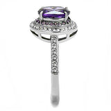 TK3032 - Stainless Steel Ring High polished (no plating) Women AAA Grade CZ Amethyst