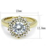 TK3035 - Stainless Steel Ring IP Gold(Ion Plating) Women AAA Grade CZ Clear