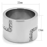 TK3040 - Stainless Steel Ring High polished (no plating) Women Top Grade Crystal Clear