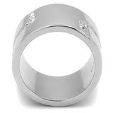 TK3040 - Stainless Steel Ring High polished (no plating) Women Top Grade Crystal Clear