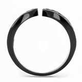 TK3056 - Stainless Steel Ring IP Black(Ion Plating) Women Top Grade Crystal Clear