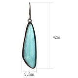 TK3072 - Stainless Steel Earrings IP Light Black  (IP Gun) Women Semi-Precious Emerald