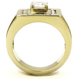 TK3079 - Stainless Steel Ring IP Gold(Ion Plating) Men AAA Grade CZ Clear