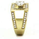 TK3079 - Stainless Steel Ring IP Gold(Ion Plating) Men AAA Grade CZ Clear