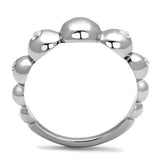 TK3087 - Stainless Steel Ring High polished (no plating) Women AAA Grade CZ Clear