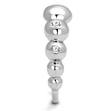 TK3087 - Stainless Steel Ring High polished (no plating) Women AAA Grade CZ Clear