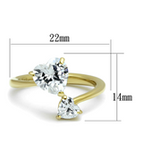 TK3093 - Stainless Steel Ring IP Gold(Ion Plating) Women AAA Grade CZ Clear