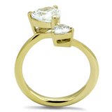 TK3093 - Stainless Steel Ring IP Gold(Ion Plating) Women AAA Grade CZ Clear