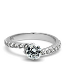 TK3094 - Stainless Steel Ring High polished (no plating) Women AAA Grade CZ Clear