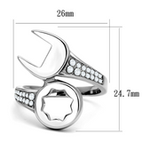 TK3097 - Stainless Steel Ring High polished (no plating) Men AAA Grade CZ Clear