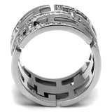 TK3105 - Stainless Steel Ring High polished (no plating) Women Top Grade Crystal Clear