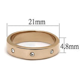 TK3107 - Stainless Steel Ring IP Rose Gold(Ion Plating) Women Top Grade Crystal Clear