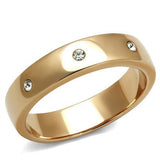 TK3107 - Stainless Steel Ring IP Rose Gold(Ion Plating) Women Top Grade Crystal Clear