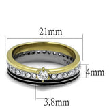 TK3108 - Stainless Steel Ring Two-Tone IP Gold (Ion Plating) Women AAA Grade CZ Clear