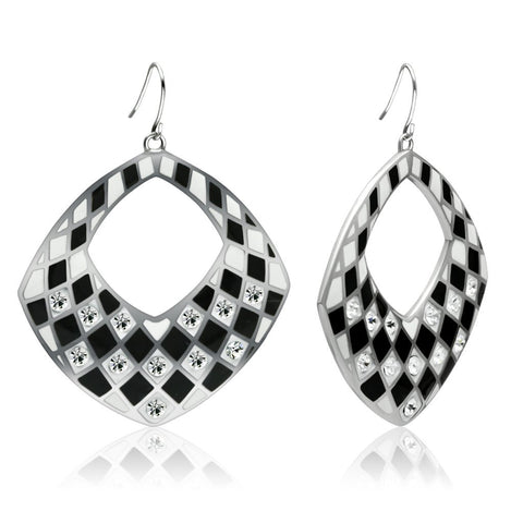 TK310 - Stainless Steel Earrings High polished (no plating) Women Top Grade Crystal Clear