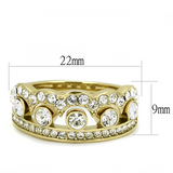 TK3123 - Stainless Steel Ring IP Gold(Ion Plating) Women Top Grade Crystal Clear