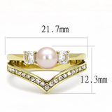 TK3126 - Stainless Steel Ring IP Gold(Ion Plating) Women Synthetic Rose