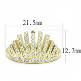 TK3128 - Stainless Steel Ring IP Gold(Ion Plating) Women Top Grade Crystal Clear