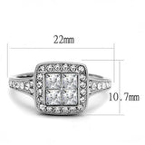 TK3137 - Stainless Steel Ring High polished (no plating) Women AAA Grade CZ Clear