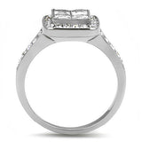 TK3137 - Stainless Steel Ring High polished (no plating) Women AAA Grade CZ Clear