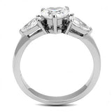 TK3138 - Stainless Steel Ring High polished (no plating) Women AAA Grade CZ Clear