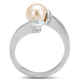 TK3139 - Stainless Steel Ring High polished (no plating) Women Synthetic Light Peach