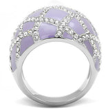 TK3143 - Stainless Steel Ring High polished (no plating) Women Top Grade Crystal Clear