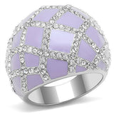 TK3143 - Stainless Steel Ring High polished (no plating) Women Top Grade Crystal Clear