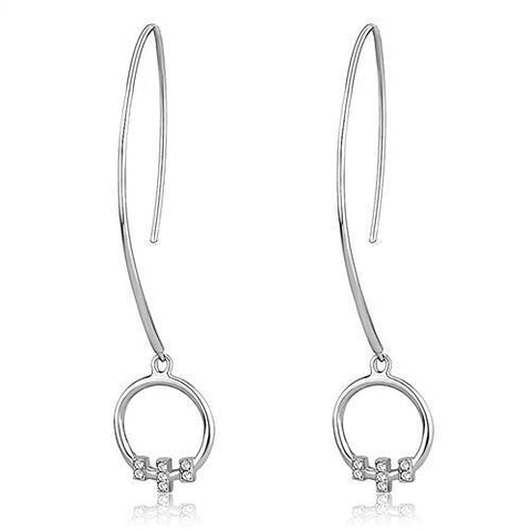 TK3146 - Stainless Steel Earrings High polished (no plating) Women Top Grade Crystal Clear