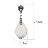 TK3163 - Stainless Steel Earrings IP Light Black  (IP Gun) Women Precious Stone Light Rose