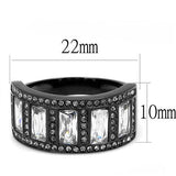 TK3168 - Stainless Steel Ring IP Black(Ion Plating) Women AAA Grade CZ Clear