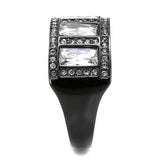 TK3168 - Stainless Steel Ring IP Black(Ion Plating) Women AAA Grade CZ Clear