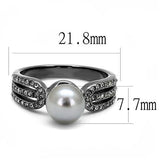 TK3170 - Stainless Steel Ring IP Light Black  (IP Gun) Women Synthetic Gray