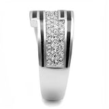 TK3174 - Stainless Steel Ring High polished (no plating) Women Top Grade Crystal Clear