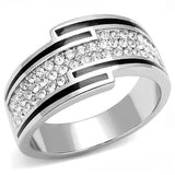 TK3174 - Stainless Steel Ring High polished (no plating) Women Top Grade Crystal Clear