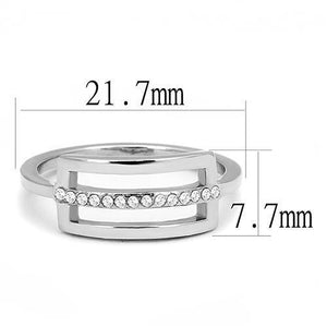 TK3177 - Stainless Steel Ring High polished (no plating) Women AAA Grade CZ Clear