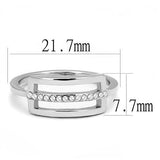 TK3177 - Stainless Steel Ring High polished (no plating) Women AAA Grade CZ Clear