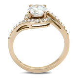 TK3178 - Stainless Steel Ring IP Rose Gold(Ion Plating) Women AAA Grade CZ Clear