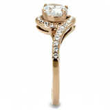 TK3178 - Stainless Steel Ring IP Rose Gold(Ion Plating) Women AAA Grade CZ Clear